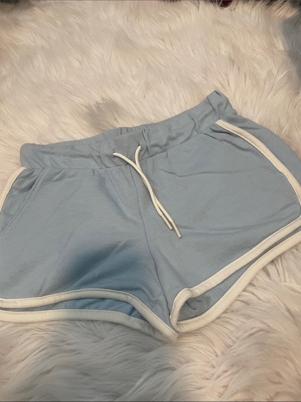 Old Navy Light Blue Athletic Shorts with White Trim